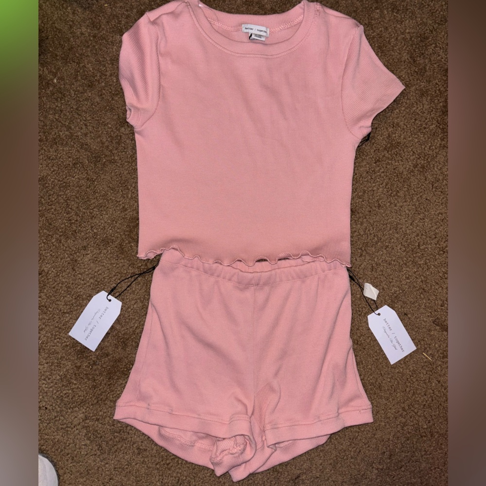 Better Together Pink Ruffled T-Shirt and Shorts
